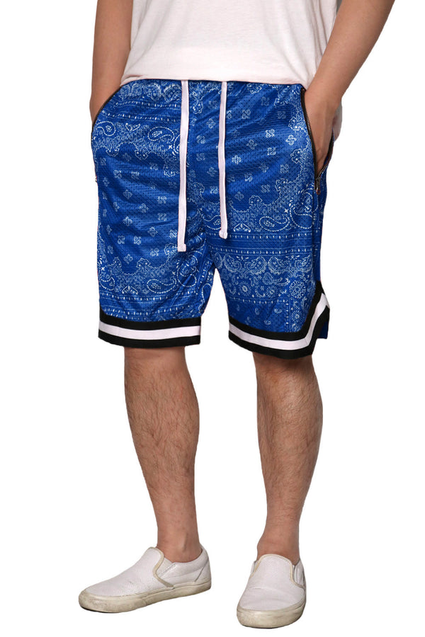 Bandana Paisley Basketball Shorts [Royal-AS17]