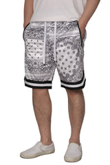 Bandana Paisley Basketball Shorts [White-AS17]