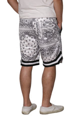 Bandana Paisley Basketball Shorts [White-AS17]