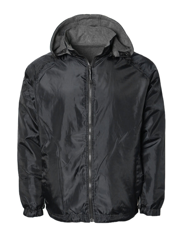 Reversible Hooded Windbreaker Jacket [Black-01LAX]