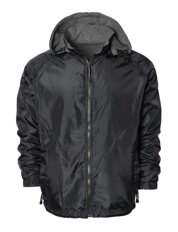 Reversible Hooded Windbreaker Jacket [Black-01LAX]