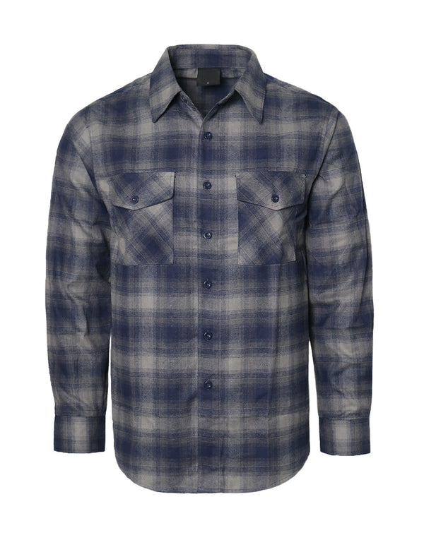 Flannel Shirts [Navy/Grey-YFS-A2]
