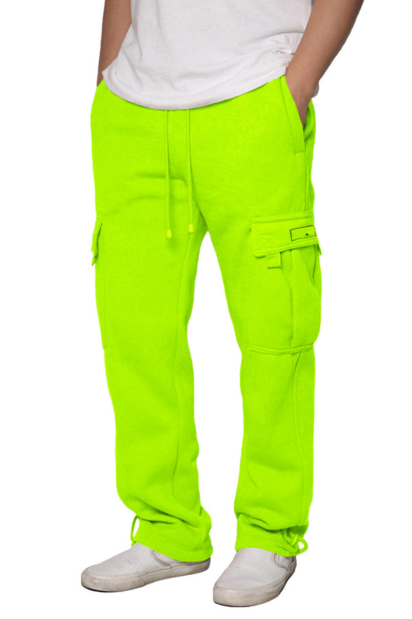 Heavyweight Fleece Cargo Sweatpants [Neon Green-AP77]