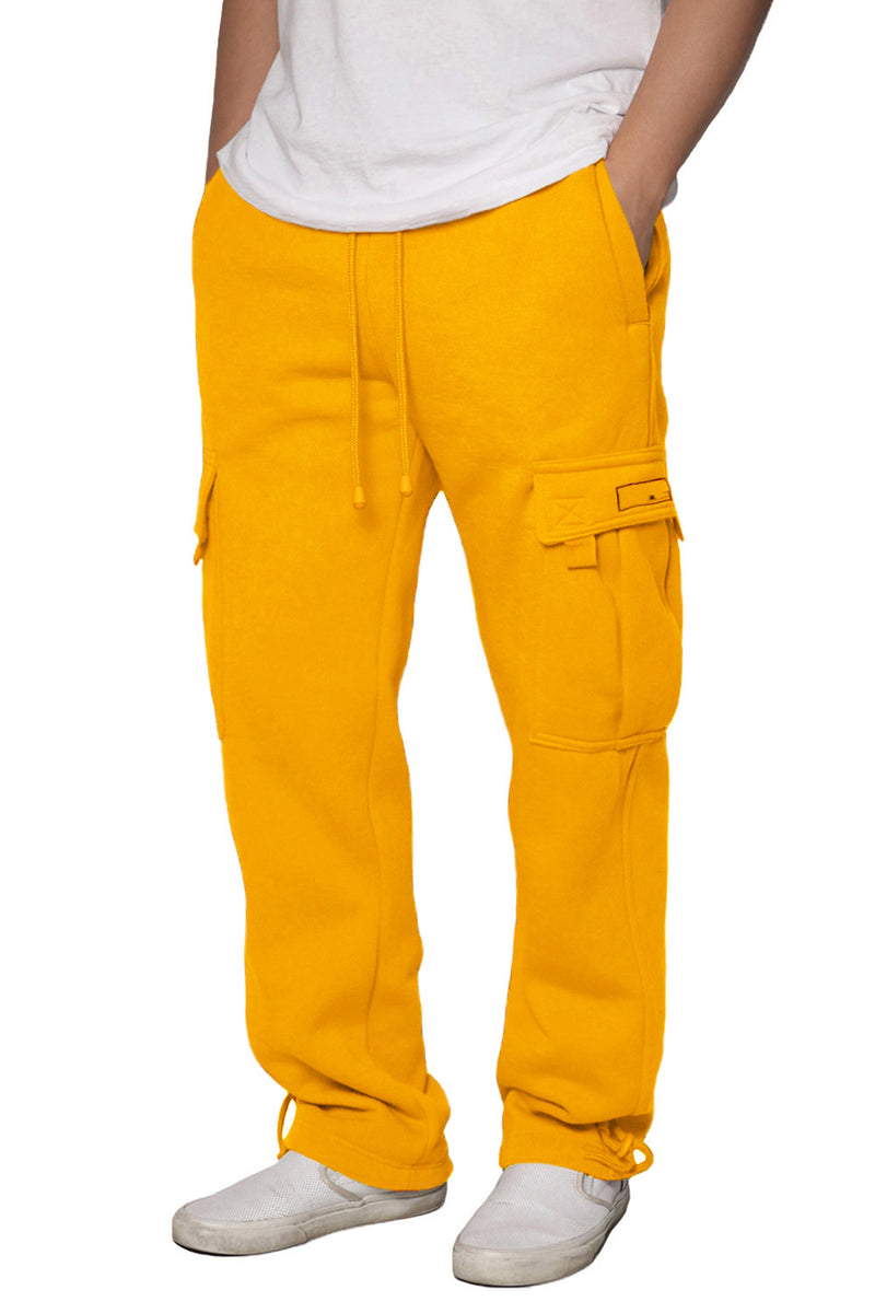 Fleece Sweatpants Yellow Mens Sweatpants Heavyweight Fleece Cargo