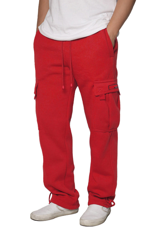 Heavyweight Fleece Cargo Sweatpants [Red-AP77]