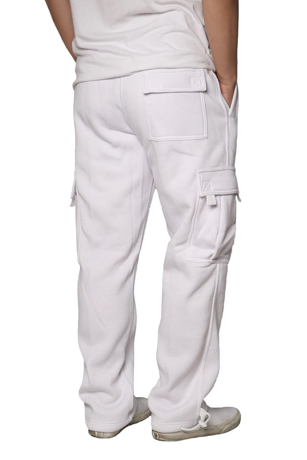 Heavyweight Fleece Cargo Sweatpants [White-AP77]