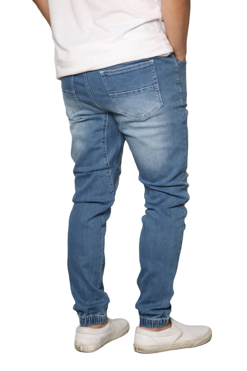 Washed Denim Jogger Pants Lt.Indigo AP03