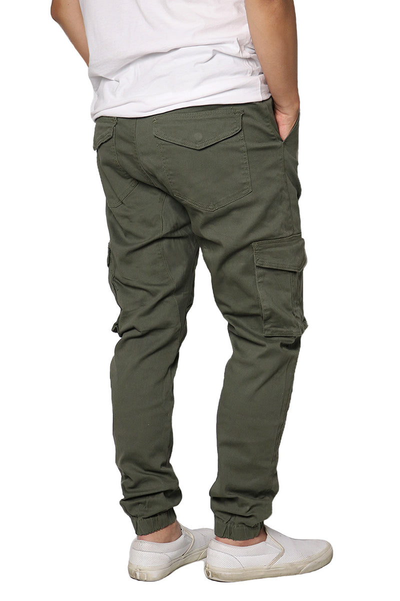 Twill Cargo Jogger Pants [Olive-AP05]