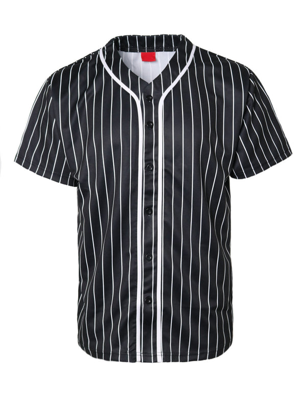 Striped Baseball Jersey [Black-VB44]