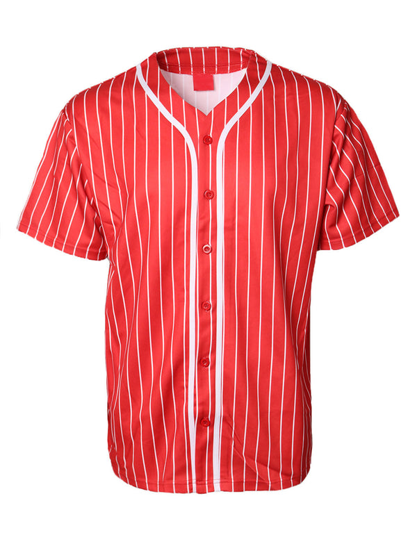 Striped Baseball Jersey [Red-VB44]
