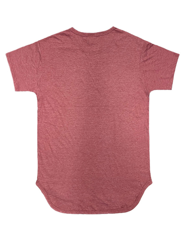 Essential Long Curved Hem T-Shirt [Burgundy-AT270]
