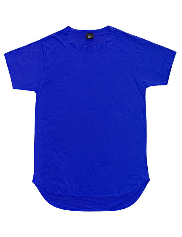 Essential Long Curved Hem T-Shirt [Royal-AT270]