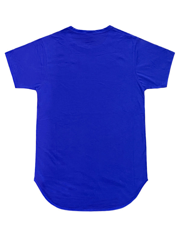 Essential Long Curved Hem T-Shirt [Royal-AT270]