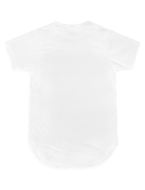 Essential Long Curved Hem T-Shirt [White-AT270]
