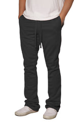 Solid Stacked Flared Track Pants [AP592]