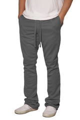 Solid Stacked Flared Track Pants [AP592]