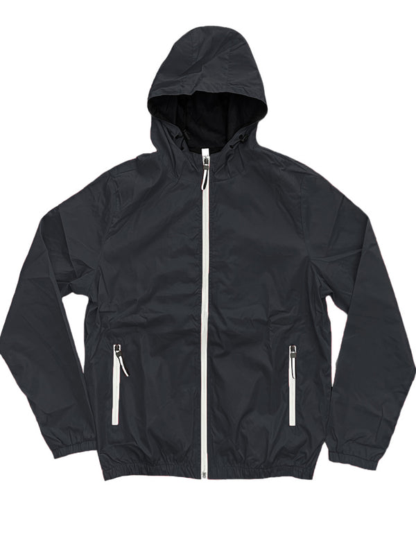 Reflective Zipper Windbreaker [Black-AWB6200]