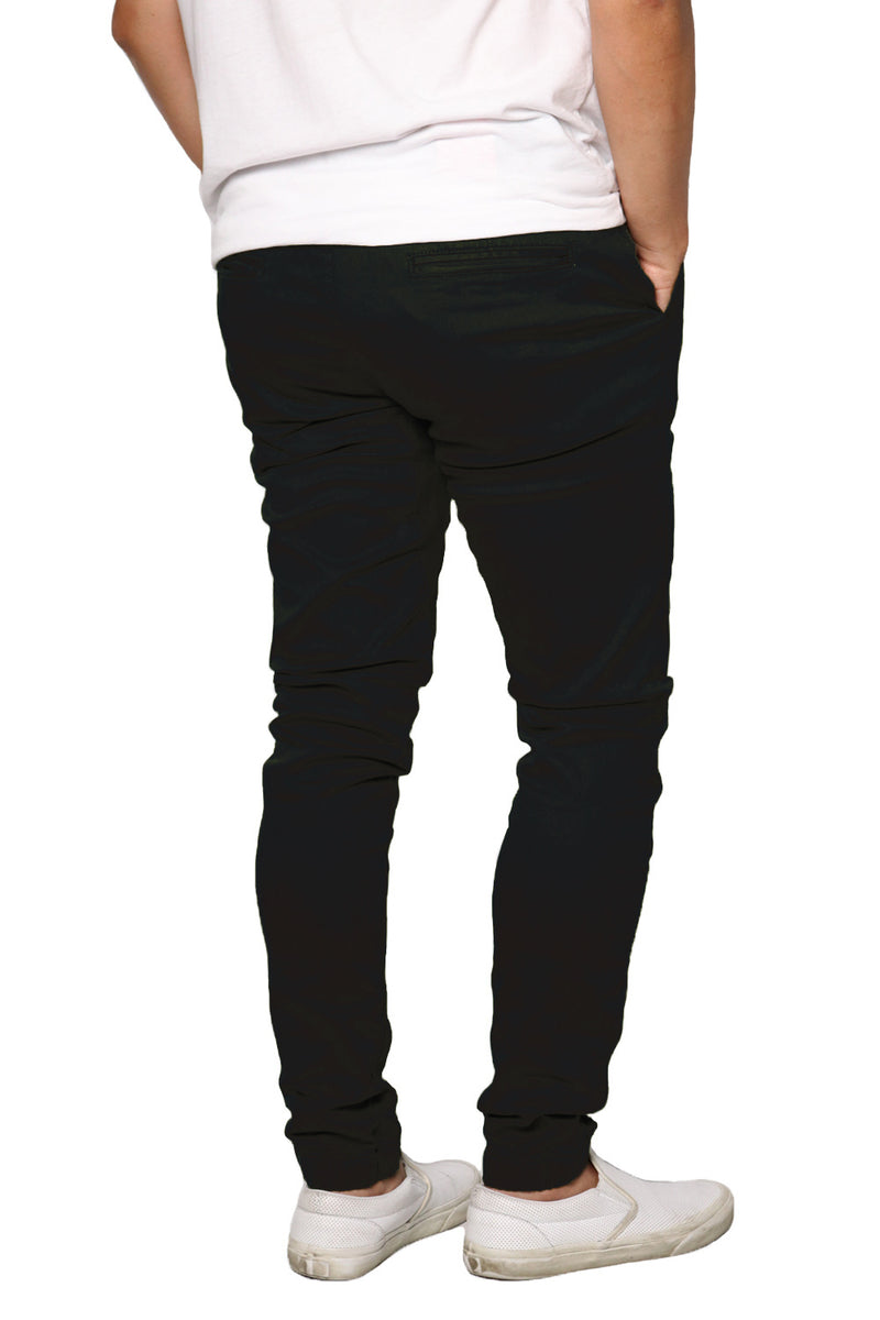 Twill Skinny Chino Joggers [Black-AP076]