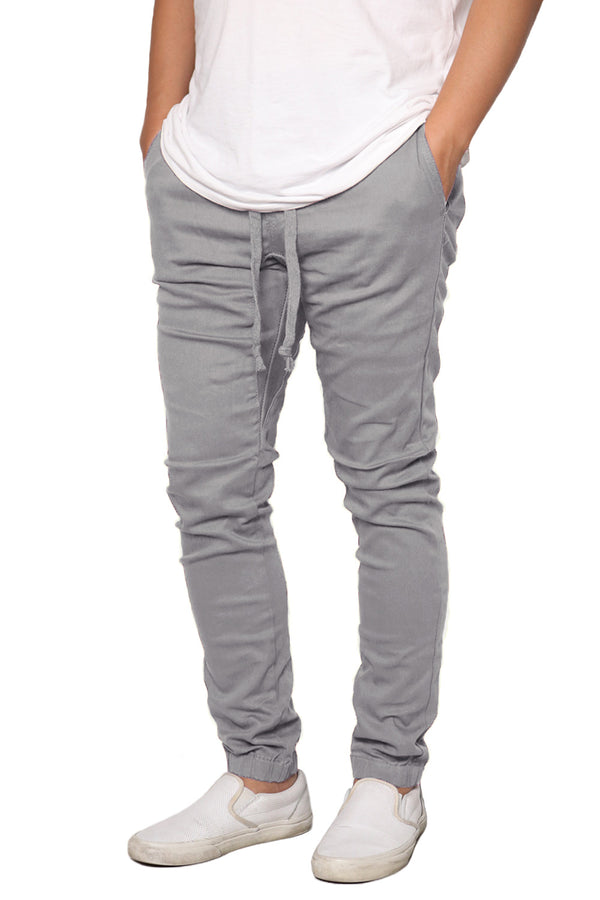 Twill Skinny Chino Joggers [Grey-AP076]