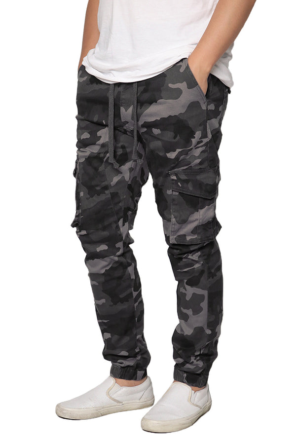 Twill Cargo Jogger Pants [Camo Black-AP05]